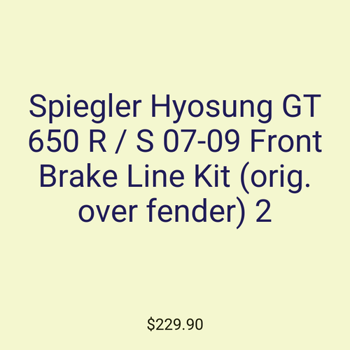 Spiegler Hyosung GT 650 R / S 07-09 Front Brake Line Kit (orig. over fender) 2
