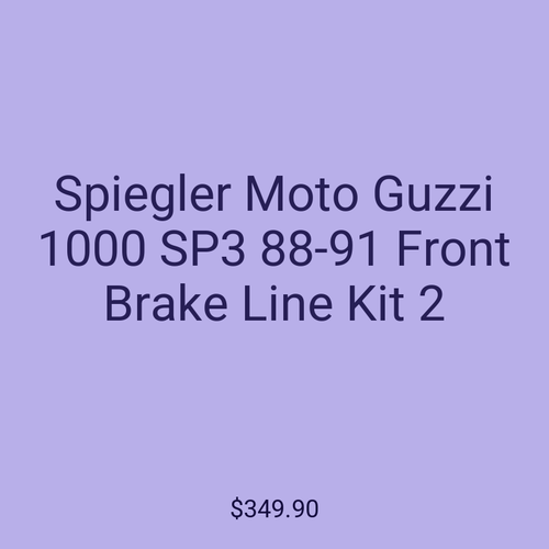 Spiegler Moto Guzzi 1000 SP3 88-91 Front Brake Line Kit 2