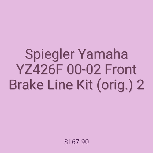 Spiegler Yamaha YZ426F 00-02 Front Brake Line Kit (orig.) 2