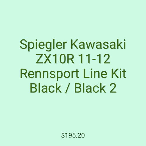 Spiegler Kawasaki ZX10R 11-12 Rennsport Line Kit Black / Black 2