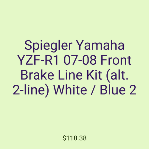 Spiegler Yamaha YZF-R1 07-08 Front Brake Line Kit (alt. 2-line) White / Blue 2