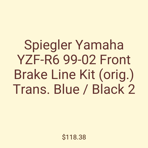 Spiegler Yamaha YZF-R6 99-02 Front Brake Line Kit (orig.) Trans. Blue / Black 2