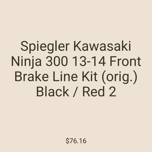 Spiegler Kawasaki Ninja 300 13-14 Front Brake Line Kit (orig.) Black / Red 2