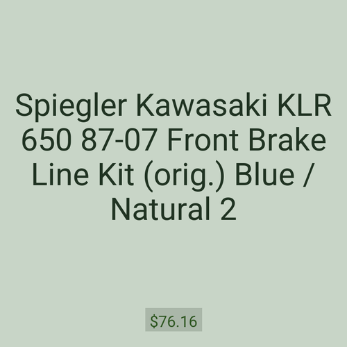 Spiegler Kawasaki KLR 650 87-07 Front Brake Line Kit (orig.) Blue / Natural 2
