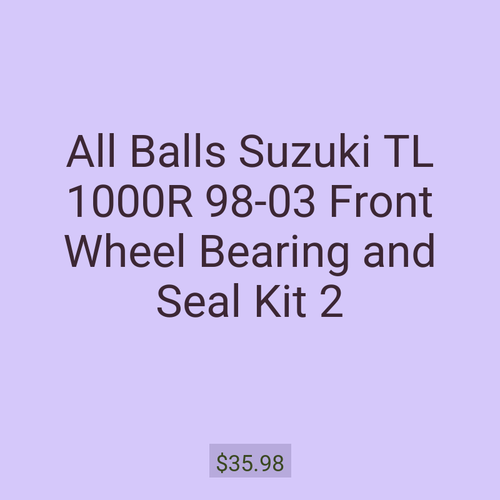 All Balls Suzuki TL 1000R 98-03 Front Wheel Bearing and Seal Kit 2