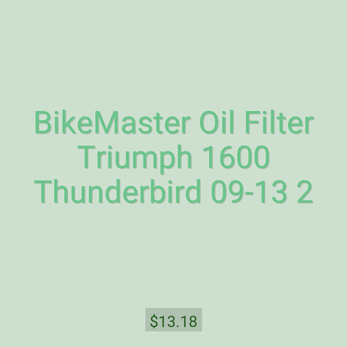 BikeMaster Oil Filter Triumph 1600 Thunderbird 09-13 2