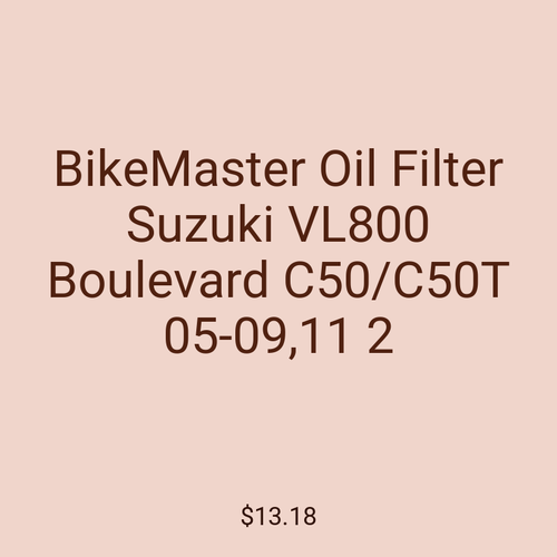 BikeMaster Oil Filter Suzuki VL800 Boulevard C50/C50T 05-09,11 2
