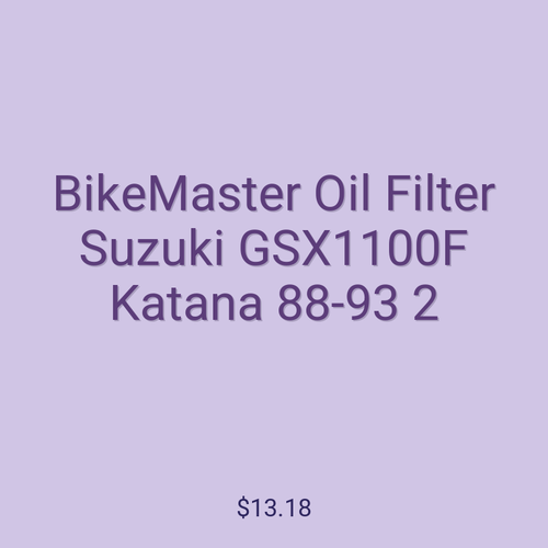 BikeMaster Oil Filter Suzuki GSX1100F Katana  88-93 2