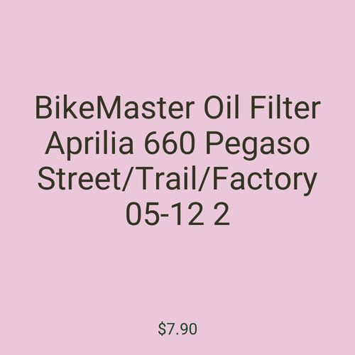 BikeMaster Oil Filter Aprilia 660 Pegaso Street/Trail/Factory 05-12 2