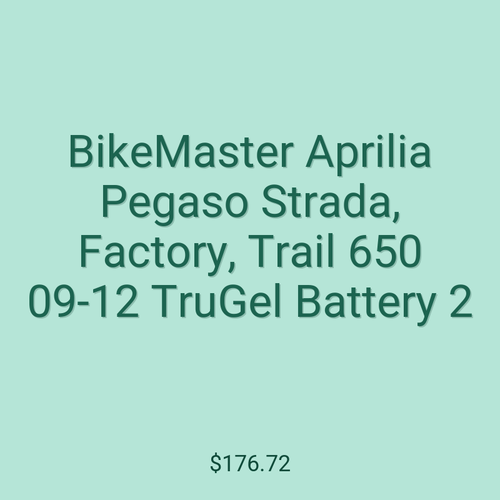 BikeMaster Aprilia Pegaso Strada, Factory, Trail 650 09-12 TruGel Battery 2