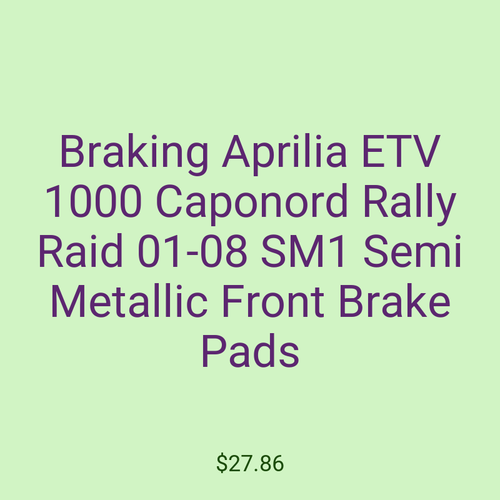 Braking Aprilia ETV 1000 Caponord Rally Raid 01-08 SM1 Semi Metallic Front Brake Pads
