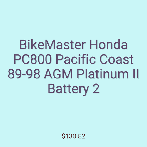 BikeMaster Honda PC800 Pacific Coast 89-98 AGM Platinum II Battery 2