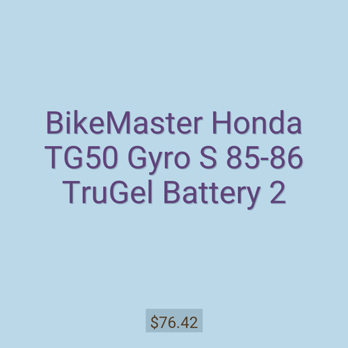 BikeMaster Honda TG50 Gyro S 85-86 TruGel Battery 2