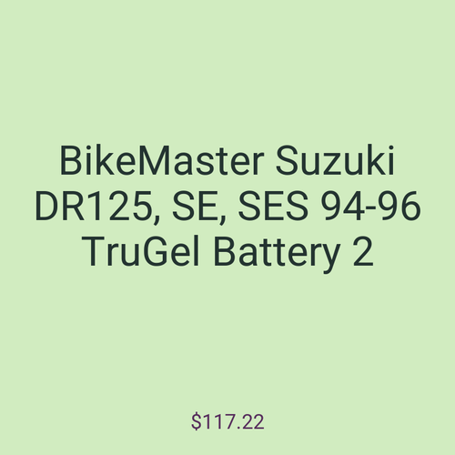 BikeMaster Suzuki DR125, SE, SES 94-96 TruGel Battery 2