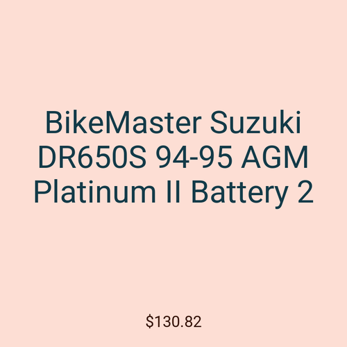 BikeMaster Suzuki DR650S 94-95 AGM Platinum II Battery 2