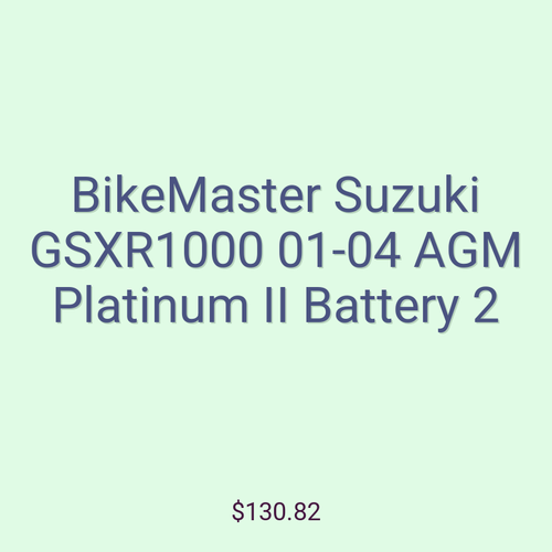 BikeMaster Suzuki GSXR1000 01-04 AGM Platinum II Battery 2