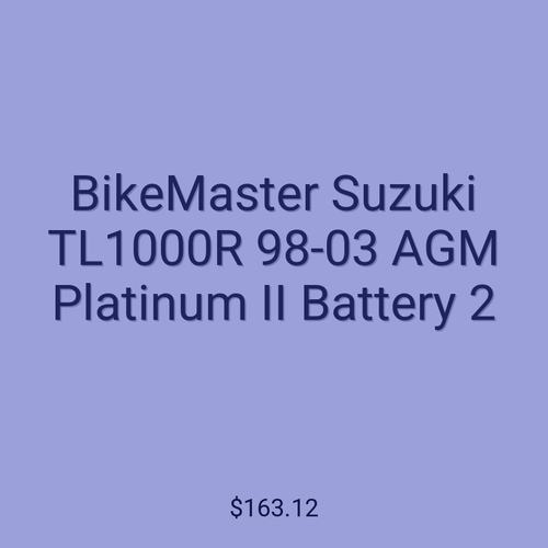 BikeMaster Suzuki TL1000R 98-03 AGM Platinum II Battery 2