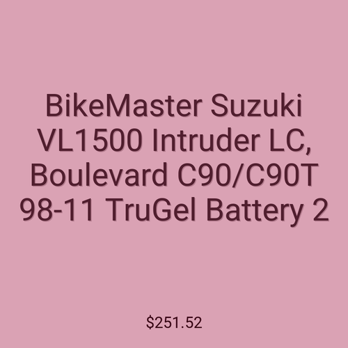 BikeMaster Suzuki VL1500 Intruder LC, Boulevard C90/C90T 98-11 TruGel Battery 2
