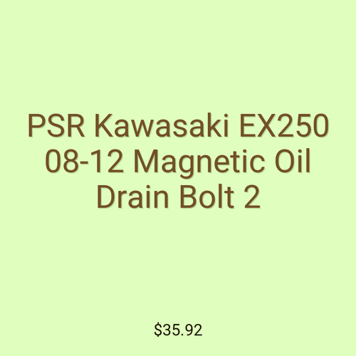 PSR Kawasaki EX250 08-12 Magnetic Oil Drain Bolt 2