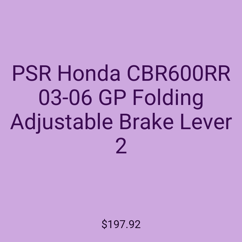 PSR Honda CBR600RR 03-06 GP Folding Adjustable Brake Lever 2