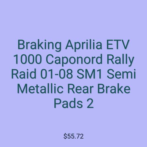 Braking Aprilia ETV 1000 Caponord Rally Raid 01-08 SM1 Semi Metallic Rear Brake Pads 2