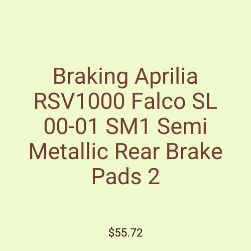 Braking Aprilia RSV1000 Falco SL 00-01 SM1 Semi Metallic Rear Brake Pads 2