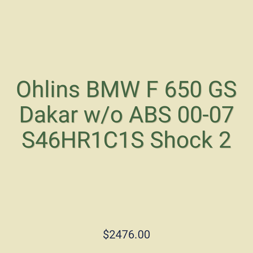 Ohlins BMW F 650 GS Dakar w/o ABS 00-07 S46HR1C1S Shock 2