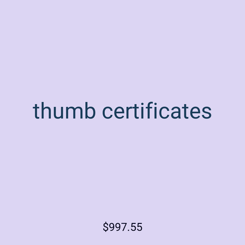thumb certificates