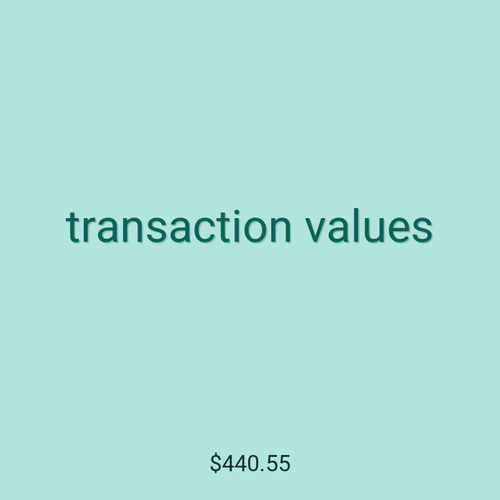 transaction values