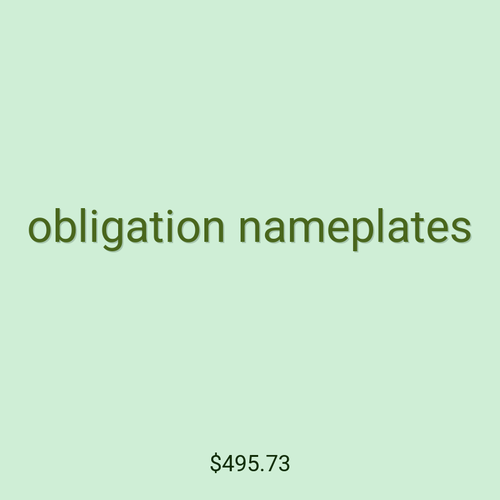 obligation nameplates