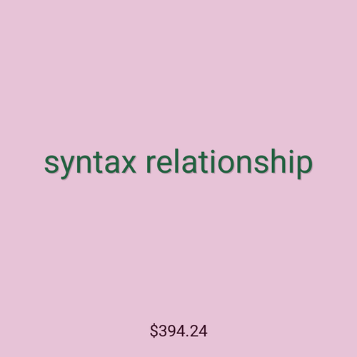 syntax relationship