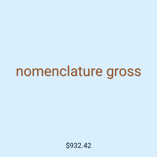 nomenclature gross