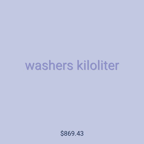 washers kiloliter