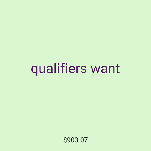 qualifiers want