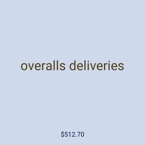 overalls deliveries