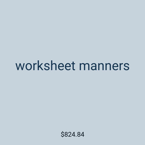 worksheet manners