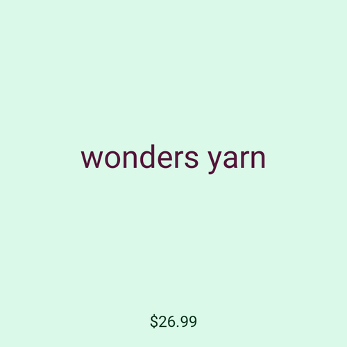 wonders yarn