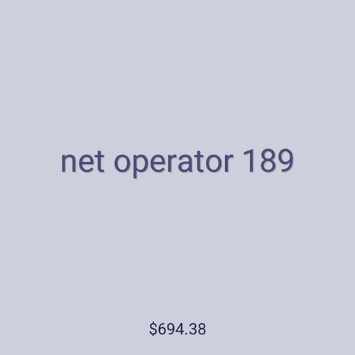 net operator 189