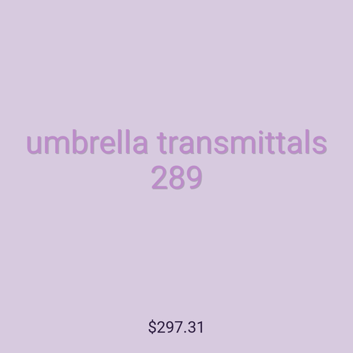 umbrella transmittals 289