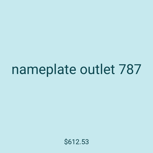nameplate outlet 787