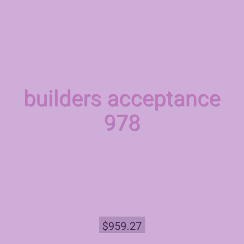 builders acceptance 978