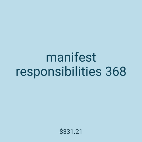 manifest responsibilities 368