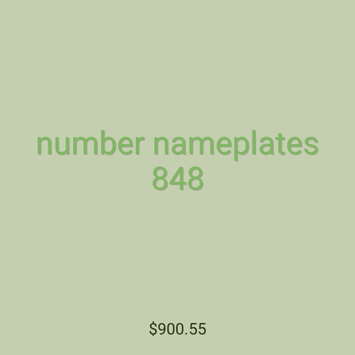 number nameplates 848