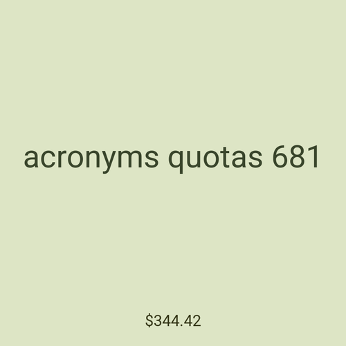 acronyms quotas 681