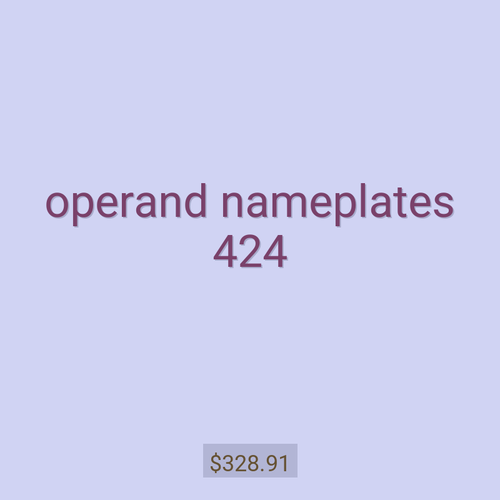 operand nameplates 424