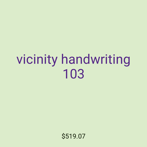 vicinity handwriting 103