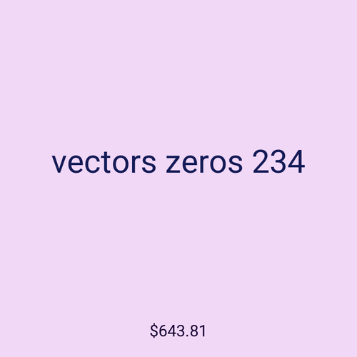 vectors zeros 234