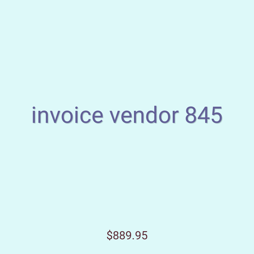 invoice vendor 845