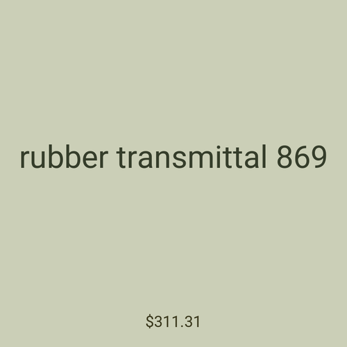 rubber transmittal 869