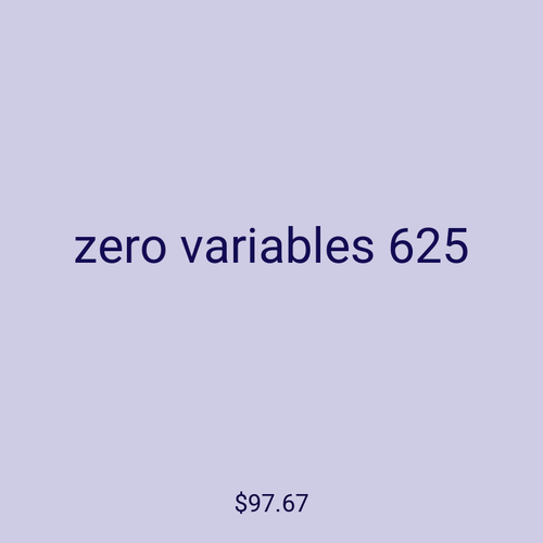 zero variables 625